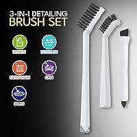 Vista 2 de Juego de cepillos de limpieza de lechada (3 piezas) para limpieza profunda multiusos, cepillo de dientes de limpieza para esquinas y espacios