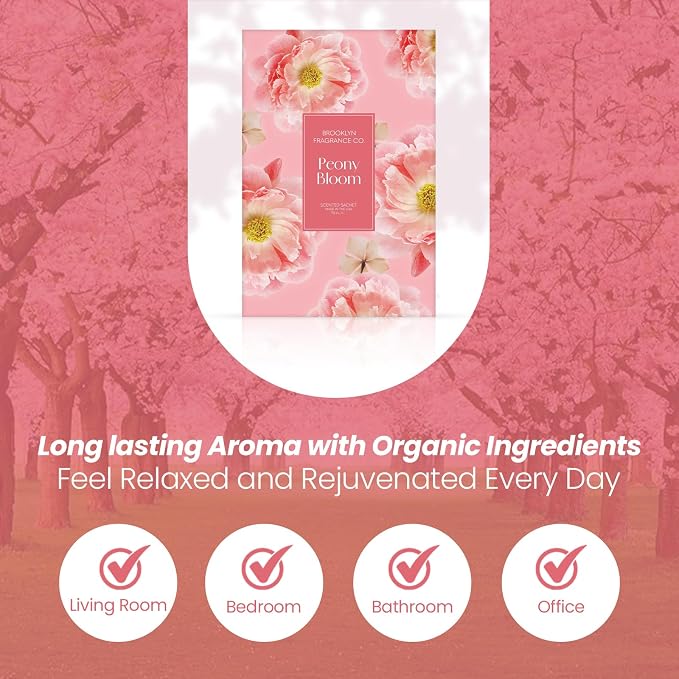 Brooklyn Fragrance Co. Sachets Aromáticos Peony Bloom 6 Unid miniatura 4