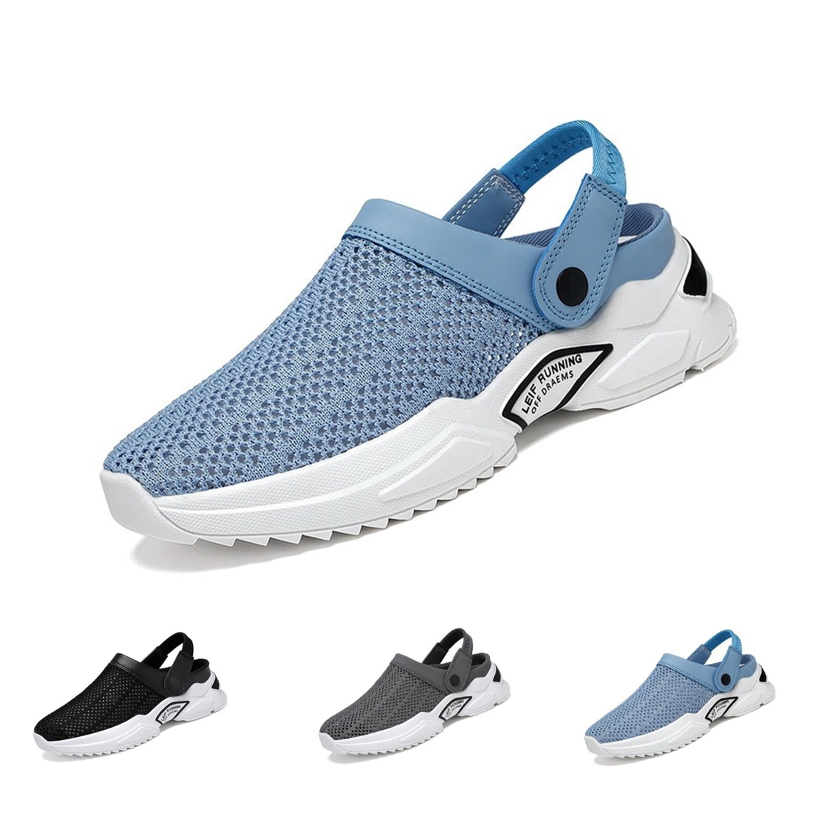 Heren orthopedische holle zomersandalen, antislip lichtgewicht sandalen Outdoor comfortabele slippers (kleur: Nero, maat: 43