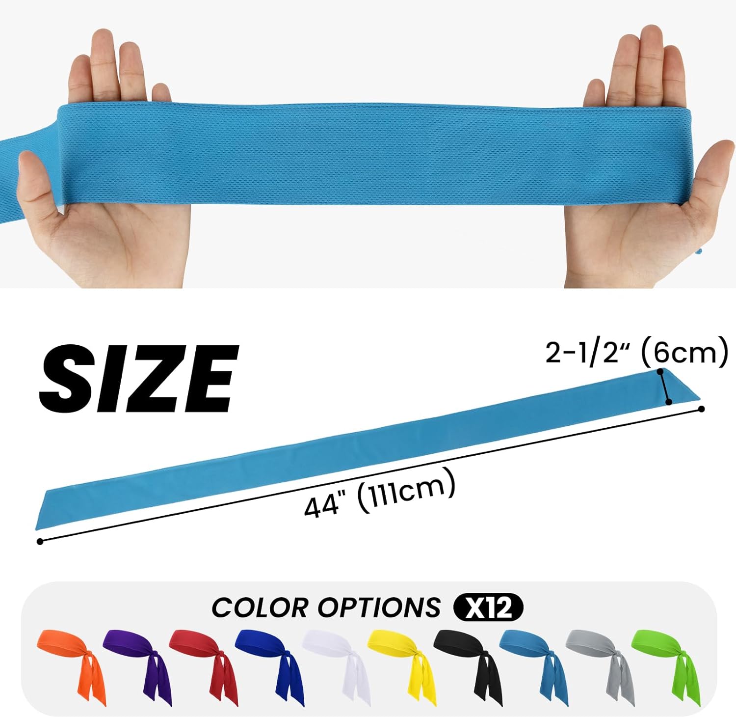 TopTie Custom Tie Back Headband, Tie Sweatband, Sports Headband, Design Your Own Headband with Logo