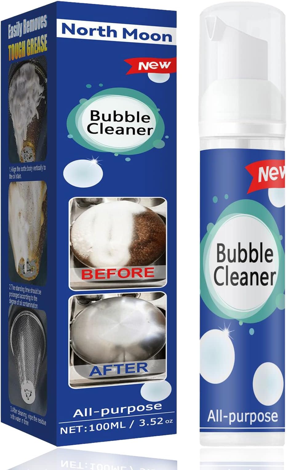 Bubble Cleaner Foam Spray,Simple & Powerful Kitchen Degreaser,All Purpose Kitchen Bubble Cleaner,Limescale Remover,Strong Stain Removing Fat & Oil Foam Cleaner,for Kitchen,Oven,Stove