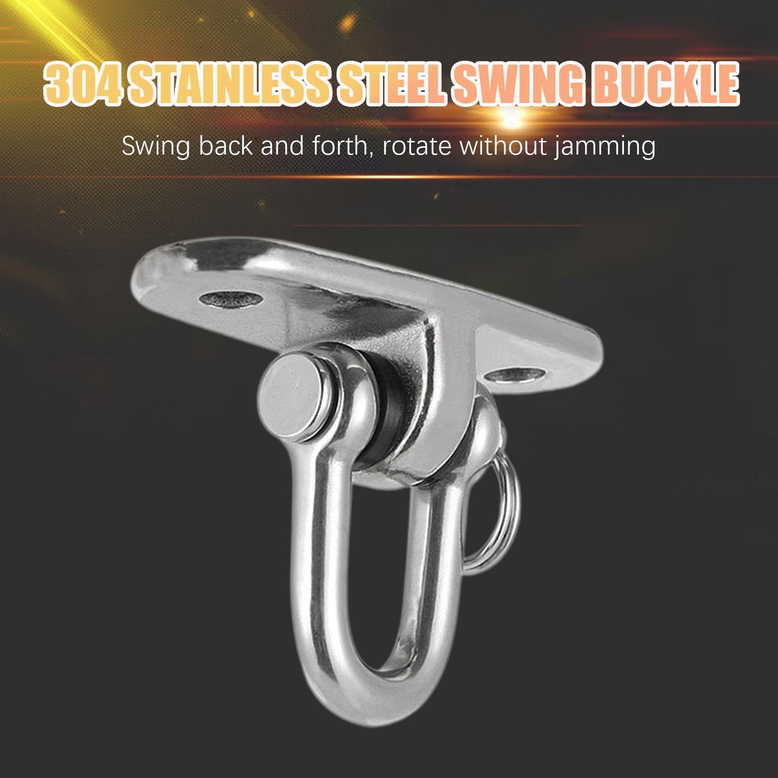 Staffa Per Altalena In Acciaio Inox 304 – Kit Di Sospensione Con Rotazione 180°, Capacità 907 Kg, Per Altalene Da Giardino, Amache, Amache Da Sposa E Yoga Aereo