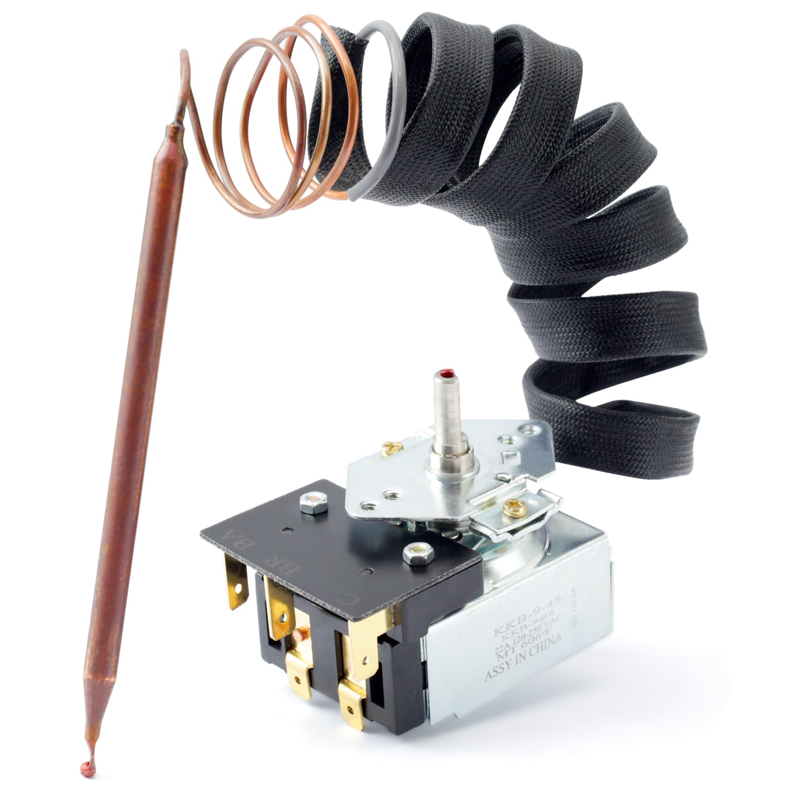 YUXIVCNE PB010036 Thermostat Fryer Bake Broil Part KKB-9-48 Replacement for Viking Awoco Range Stove Oven Thermostat Fryer Parts Max Temp 606℉, 22A