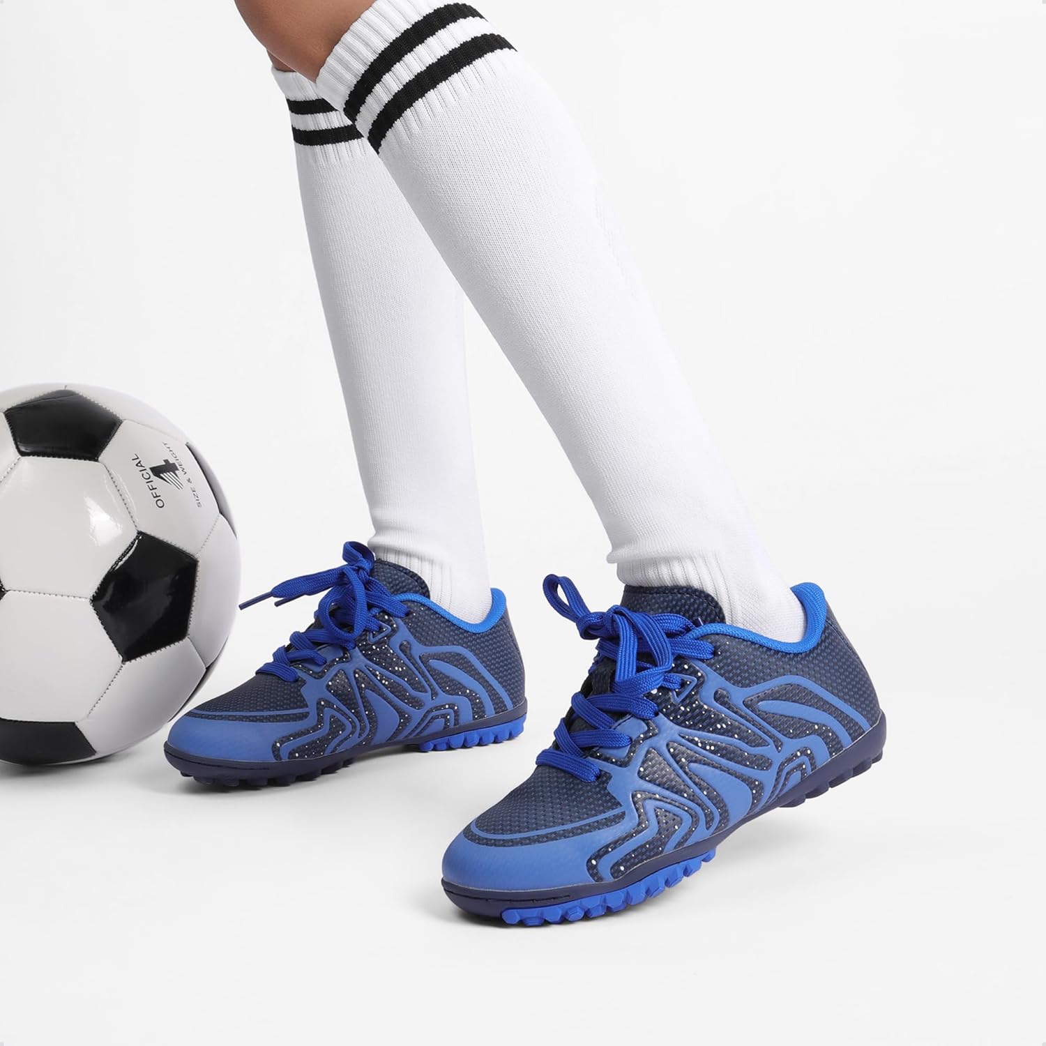 DREAM PAIRS Boys Girls Indoor Turf Soccer Cleats Lace Up Athletic Youth Futsal Football Shoes for Little/Big Kid - Image 2