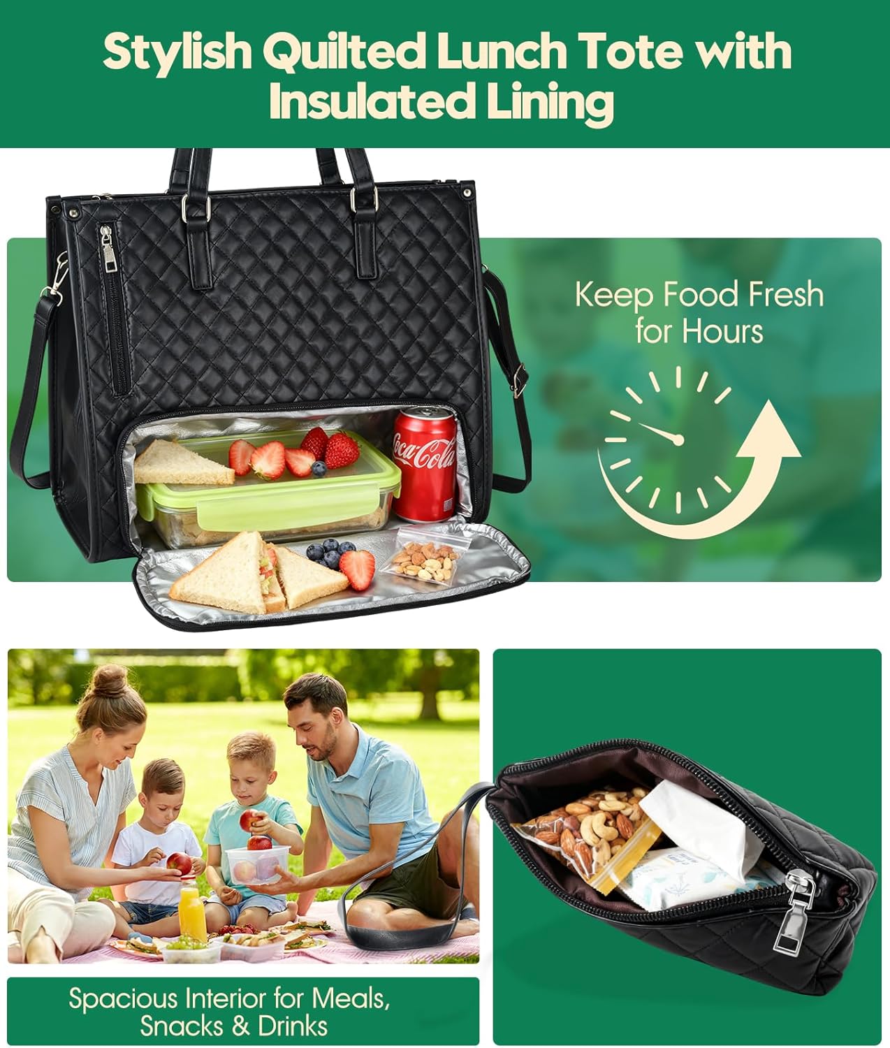 lunch bag women, lunch bag, lunch tote bag, lunch tote bag for women, Durable & Waterproof, Perfect for Commuting, Travel, and Shopping - Image 3