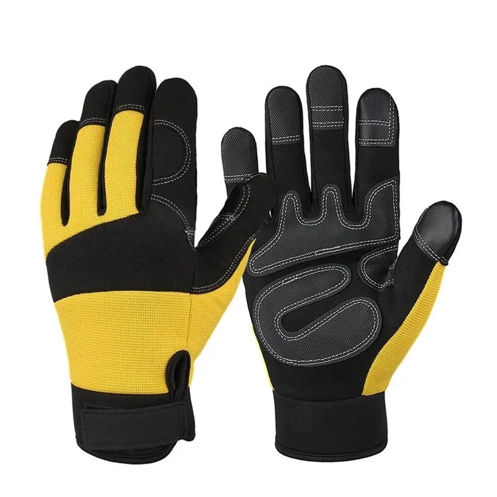 Generico Guanti da lavoro giardinaggio resistenti all'usura con touchscreen | YELLOW,XL