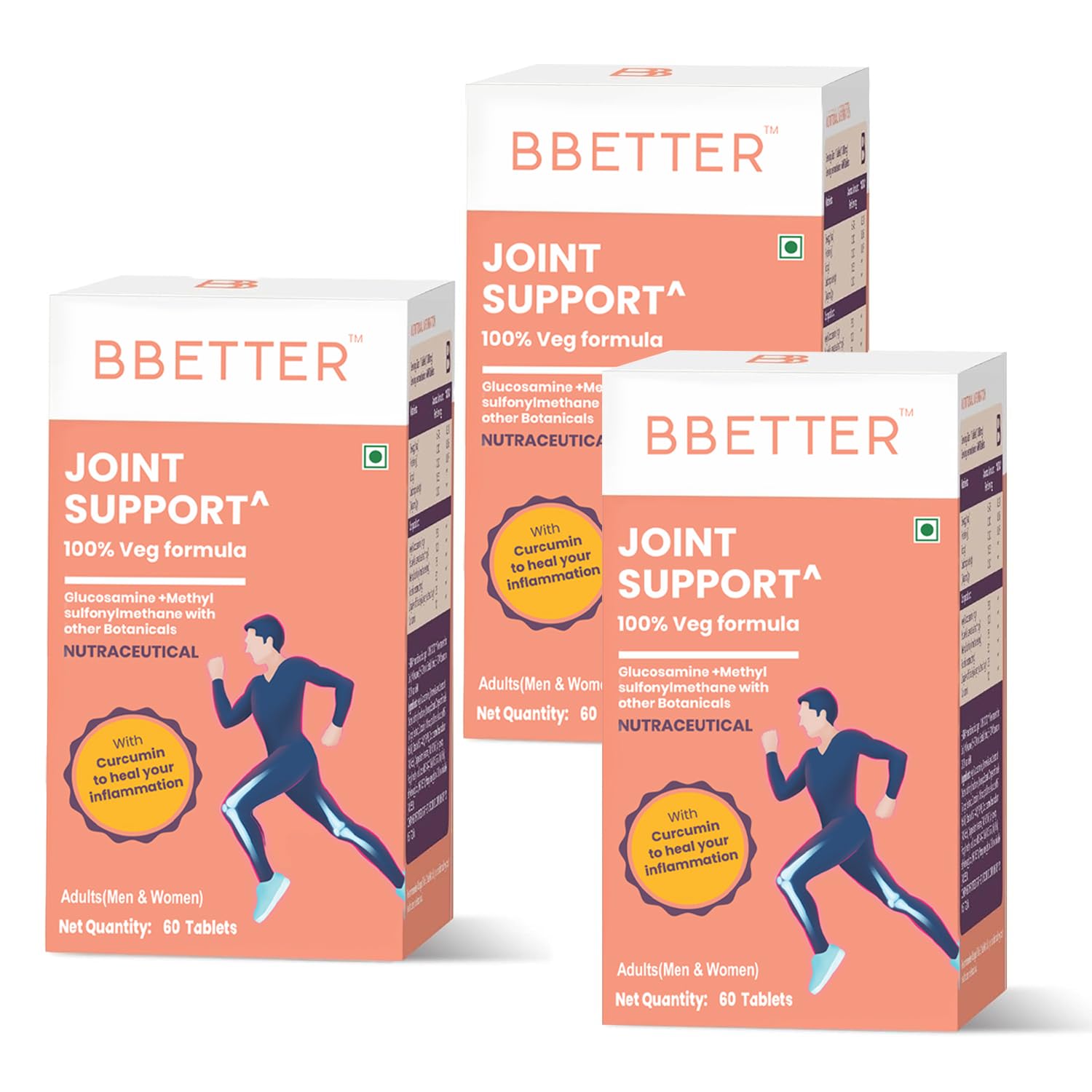 Joint Support Supplement | 100% Veg Formula with Glucosamine Chondroitin MSM & Curcumin To Manage Joint Pains & Inflammation | Boswellia & Rosehip for Cartilage & Muscle Health - 180 Tablets