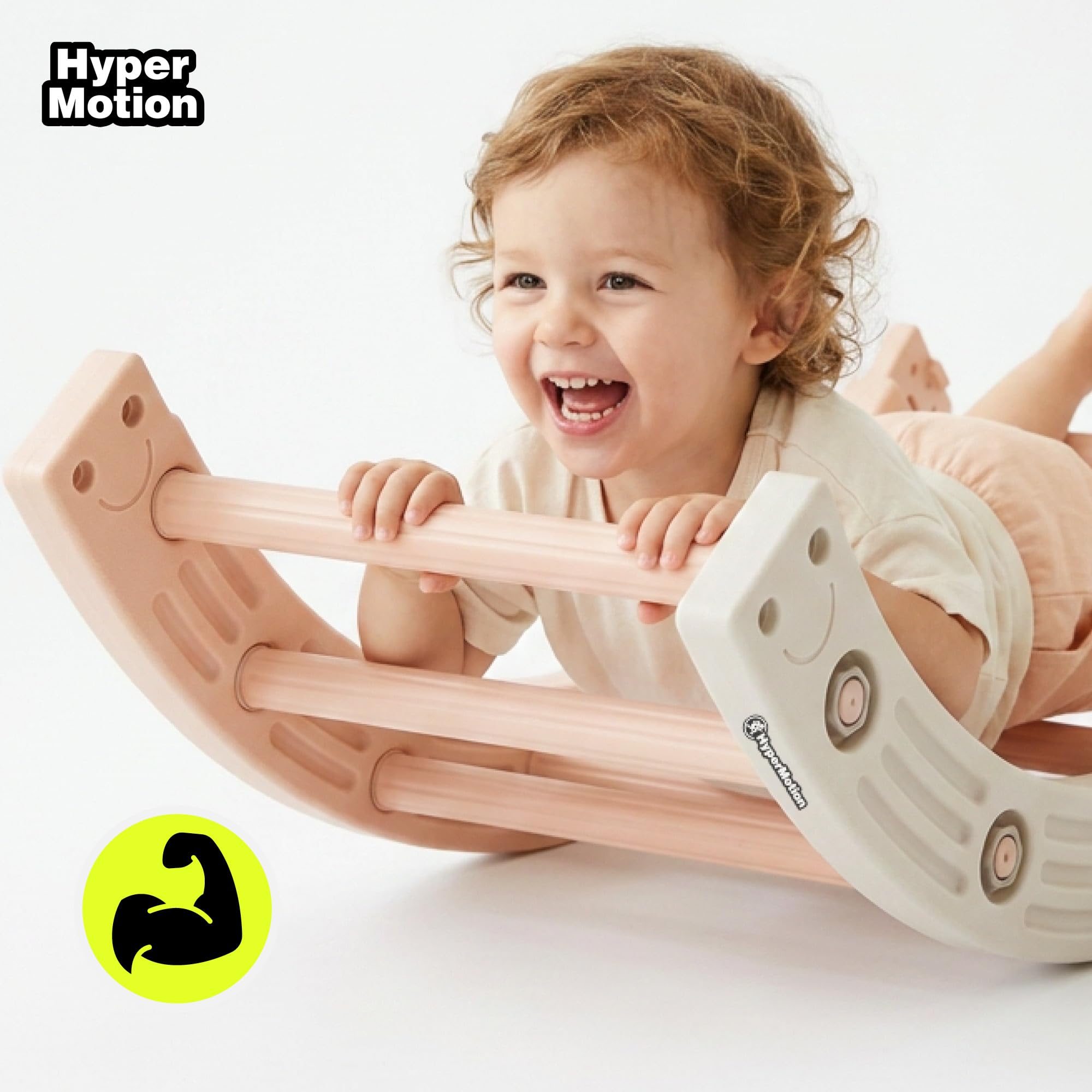 HyperMotion Bujak Gimnastyczny 4w1 Modułowy HDPE 110 cm | Modułowy bujak 4w1 rozwija równowagę, koordynację i kreatywność podczas aktywnej zabawy w domu oraz sali zabaw.