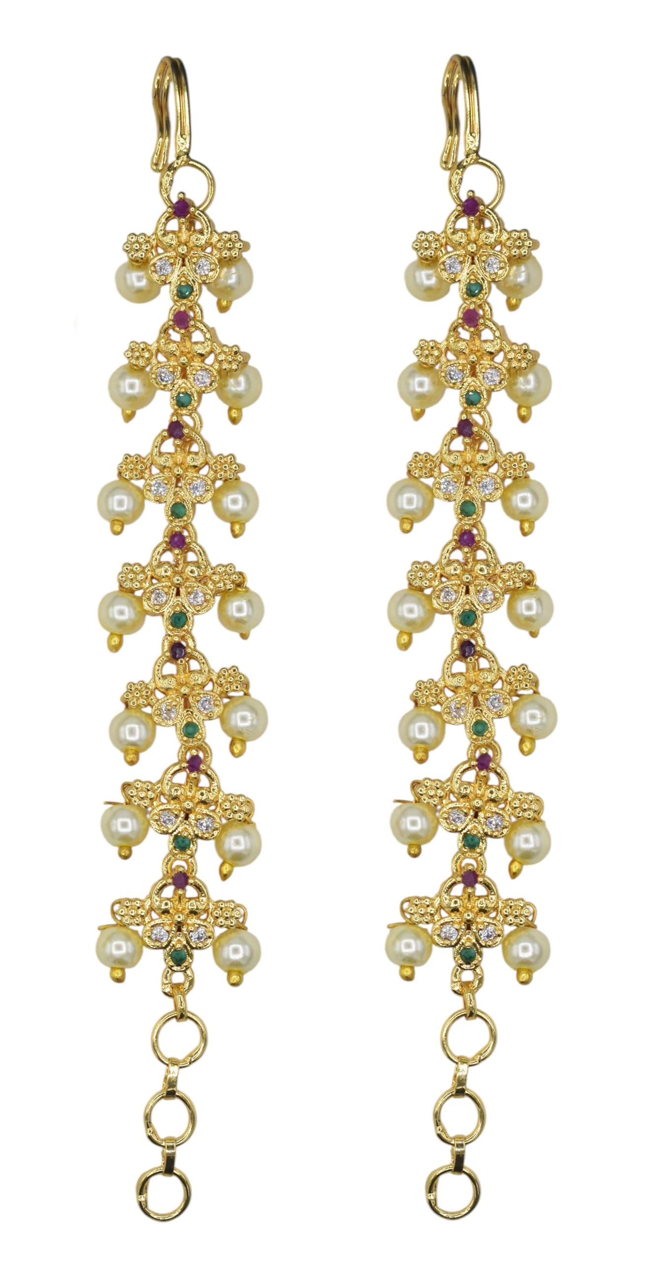 GVG Gold Plated Adjustable Hair Mattel | Kaan Chain | Mattal (Matil) | Ear Chain CZ MATI-161-image-18