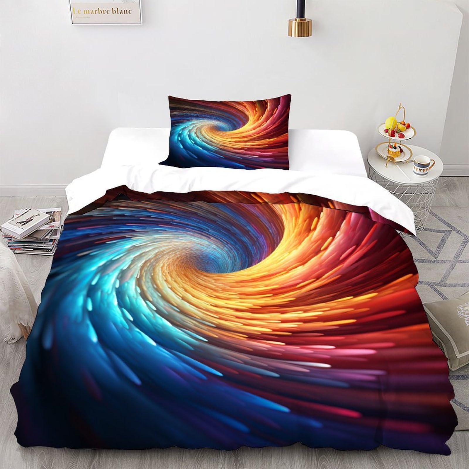 Housse de couette zippée 135x200cm pour enfiler facilement