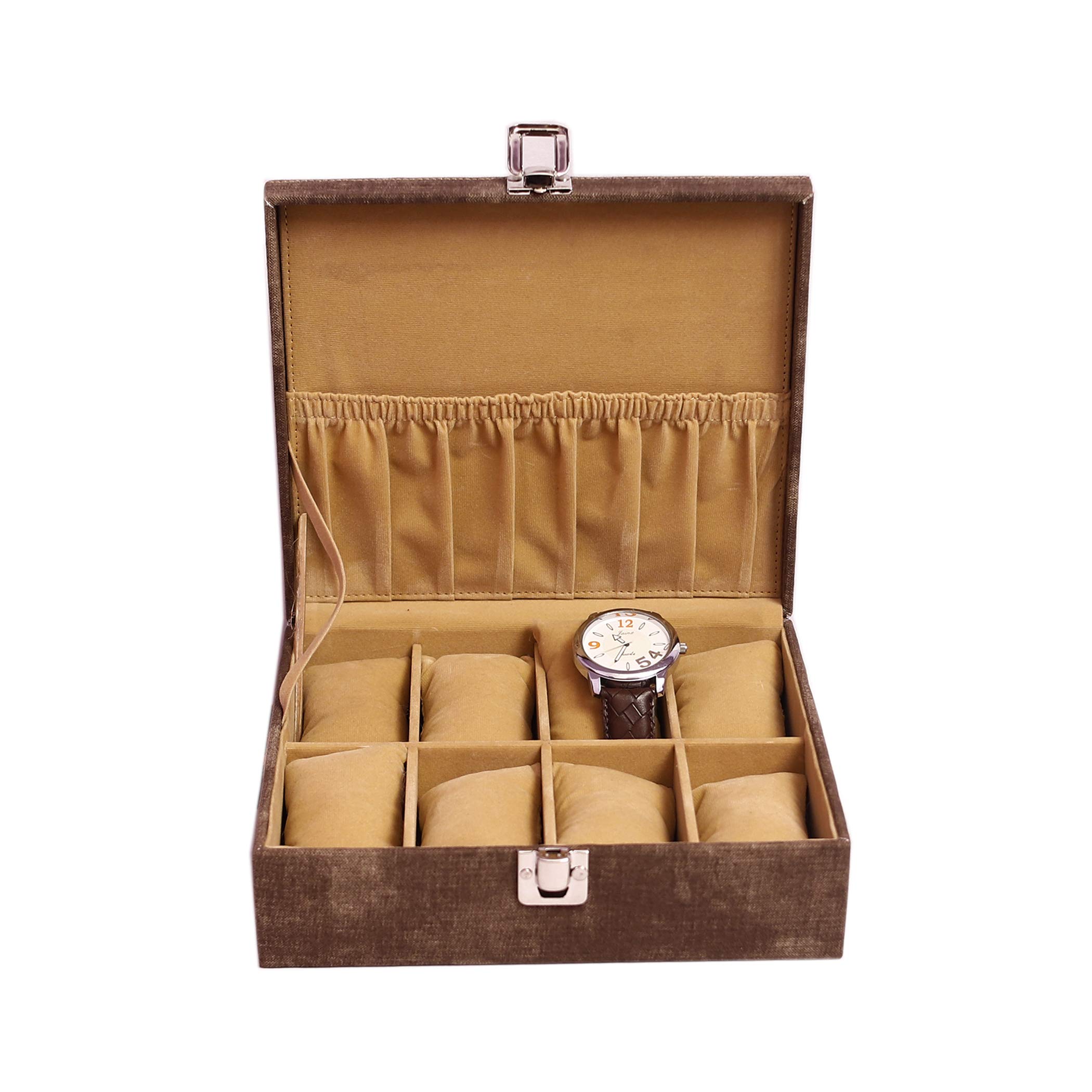 Jhola Basta Men and Women Watch Box/Watch Case/Watch Organizer for 8 Watches (Wallnut Brown) (B07TP6NNSX) Amazon Price History, Amazon Price Tracker