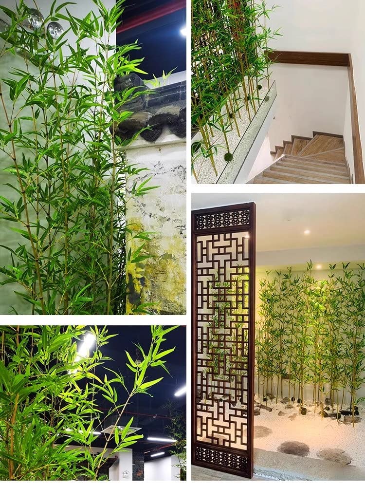 20 Pezzi di Albero di Piante di Simulazione di bambù Artificiale, 1 m 1.2 m 1.5 m 1.8 m di Altezza Piante di Seta Verde finte Ornamenti paesaggistici per l'arredamento di casa e Ufficio del