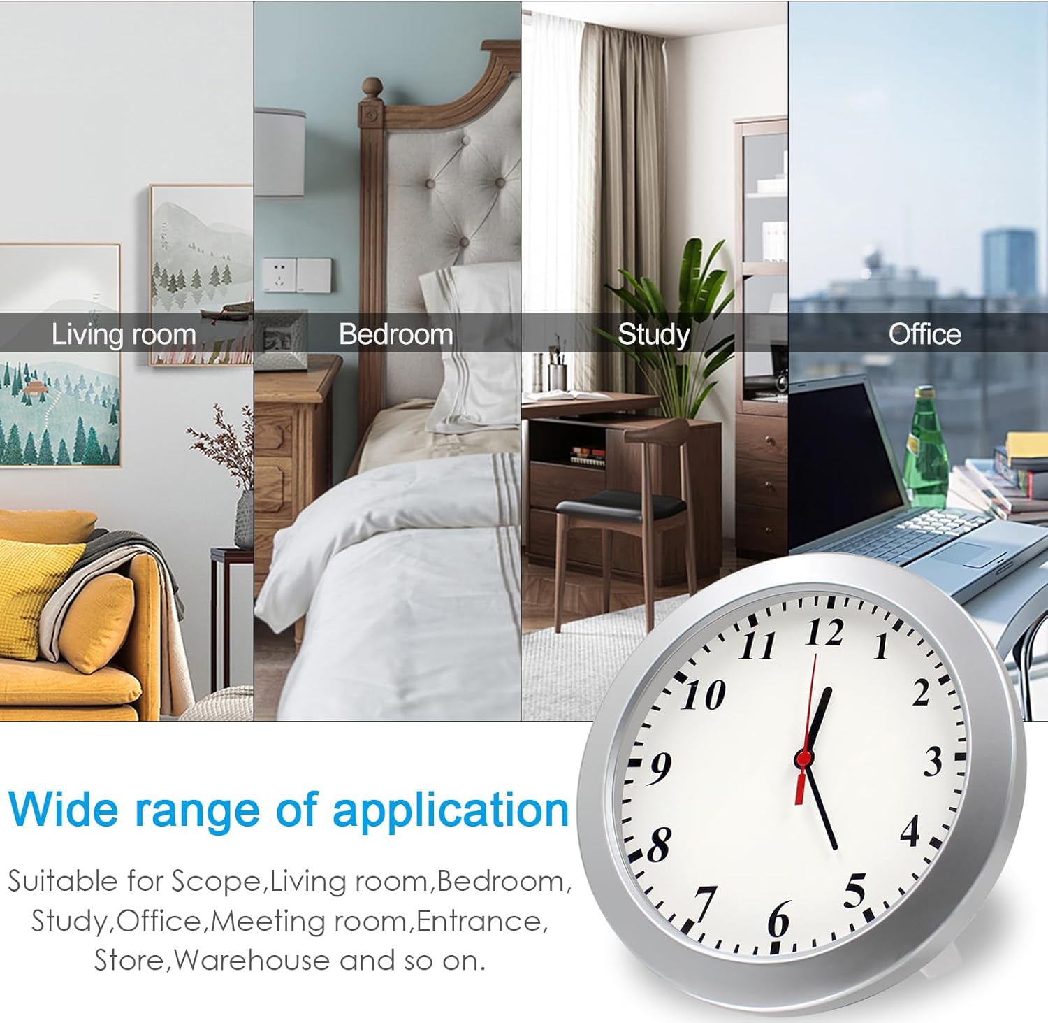 WiFi Security Camera Clock,1080P Wireless Security Cameras Wall Clock Nanny Cam with Motion Detection Alarm/Remote View, Indoor Covert Security Secret Camera Surveillance