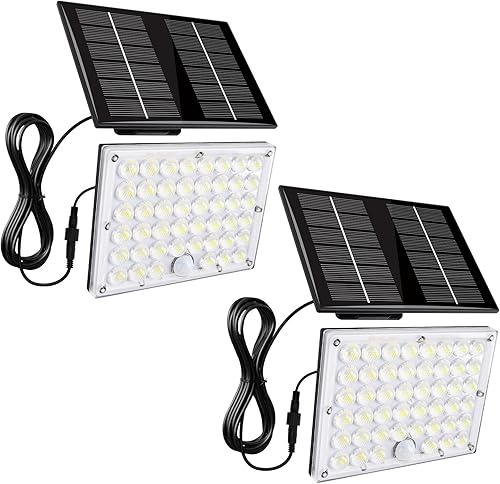 Aialun 184 luces LED solares de inundación para exteriores, sensor de movimiento, luces solares con cable de 16.4 pies, impermeable IP65, 3 modos de