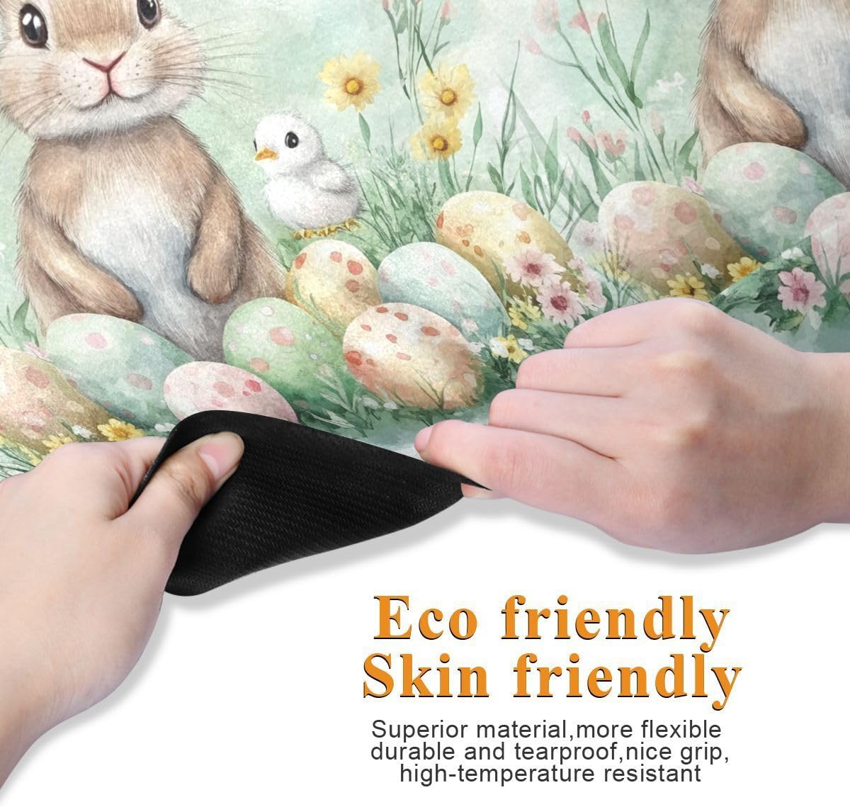 ALAZA Happy Easter Easter Rabbit Eggs Spring Flowers Chick Yoga Mat Non Slip Fitness Exercise Mat, Workout Mat for Yoga, Pilates and Floor Exercises