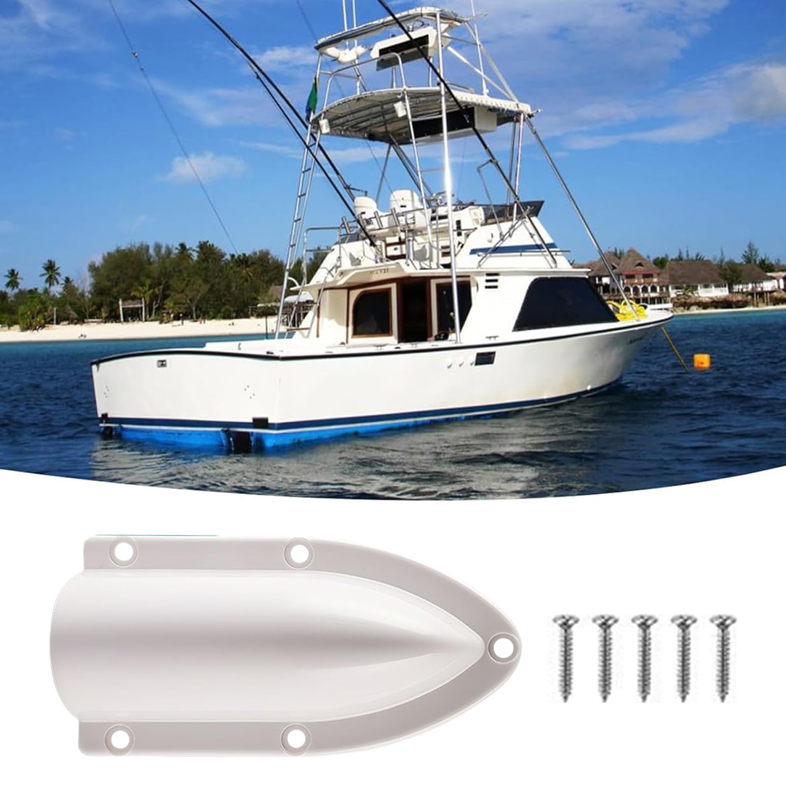 Clamshell Vent Bateau – Noir, Blanc, Câble métallique pour Couverture, Protection de Pont avec Bord Lisse, Accessoires durables, pour extérieur, Plage, croisière, Yacht, mécanique en mer