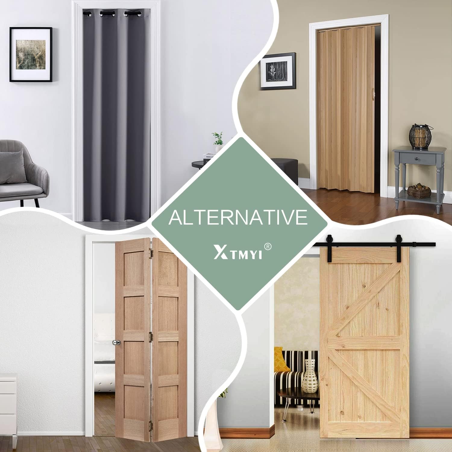 XTMYI Door Curtain for Doorways, Blackout Privacy Easy Install Thermal Grommt Panel, Dark Grey Closet Curtain for Open Closet, 34“ W x 80" L
