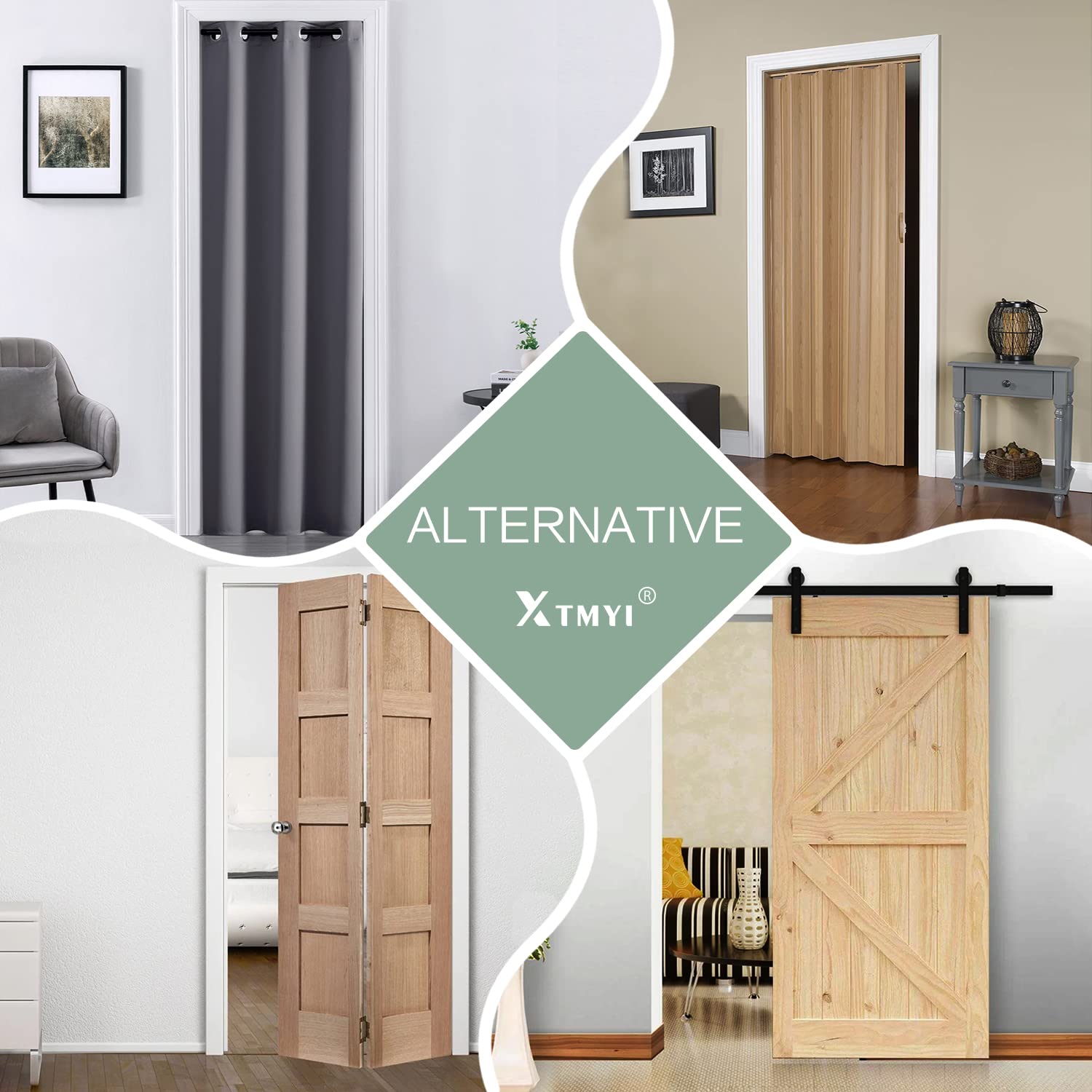 XTMYI Doorway Curtain Privacy,Portable Door Cover Curtain,Sound Proof Winter Summer Heat Blocking Insulated Thermal Grommet Blackout Curtains for Bedroom,80 Inch Length,Dark Grey - Image 4