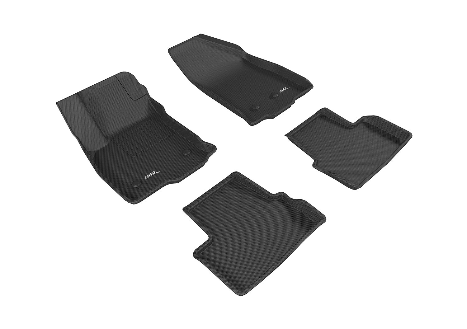3D MAXpider Custom Fit Kagu Floor Mat (Black) Compatible with Chevrolet Volt 2016-2019 - Full Set