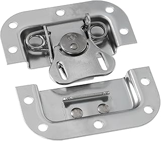 NUOLUX フライトケース用クロームメッキバタフライロック 小型南京錠付きバネ式埋め込みラッチ アルミ合金ロックキャッチ 多用途荷物保護