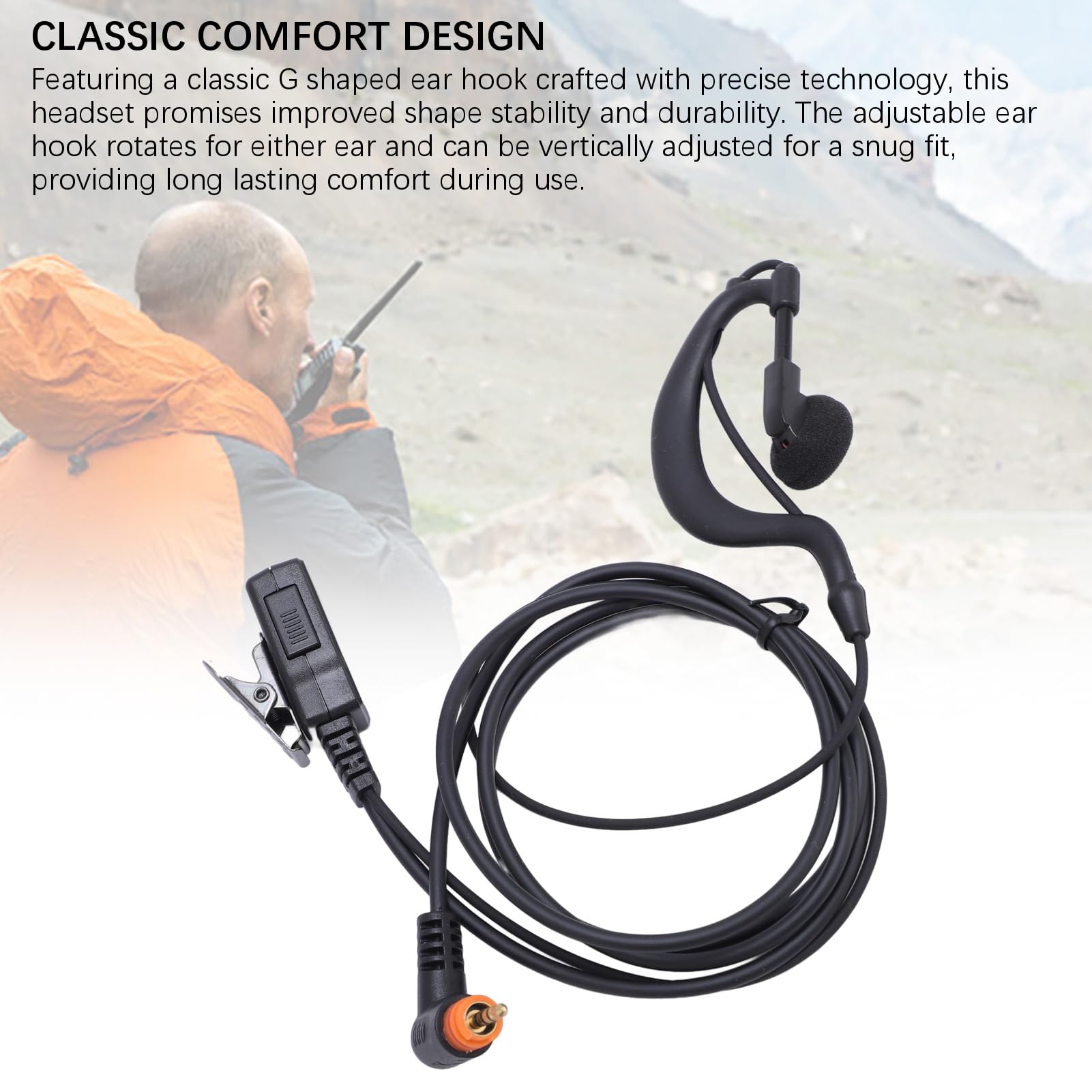 Qiilu G シェイプ イヤピース ヘッドセット マイク PTT 付き SL1M SL1K 600 300 7500 400 4000 7550 TLK100 ラジオ + トランシーバー双方向ラジオ用 - 3