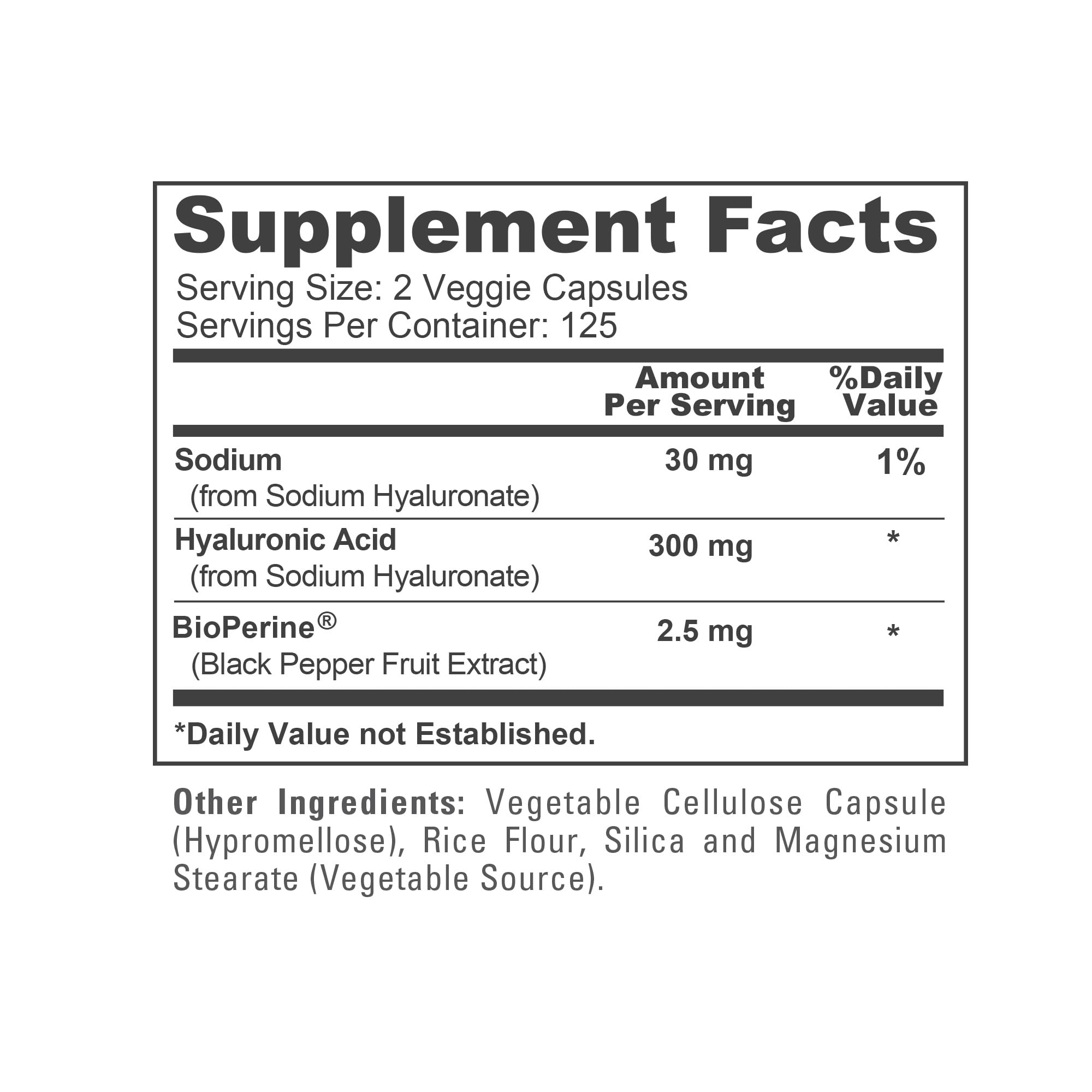 NusaPure Hyaluronic Acid, Vegan, 300mg, 250 Veg Capsules - 125 Servings — Amazon image 4