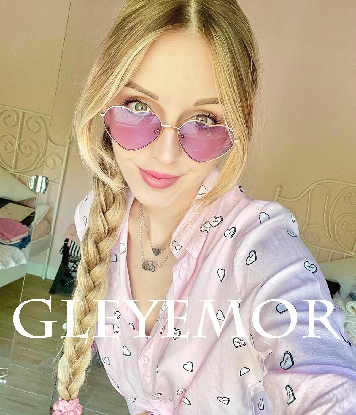 Polarized Heart Shaped Sunglasses for Women Metal Frame Cute Lovely Glasses 100% UV Protection - Image 3