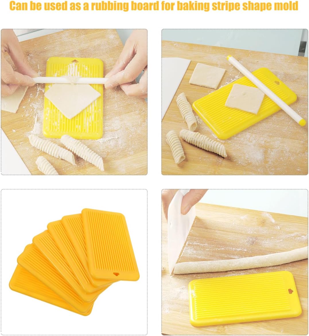 Plastic Gnocchi Board Set 6-Piece Gnocchi Maker Board for Home Pasta Making Cavatelli and Garganelli 4.92 X 2.95 X 0.19 in Lightweight Kitchen Tool image 4
