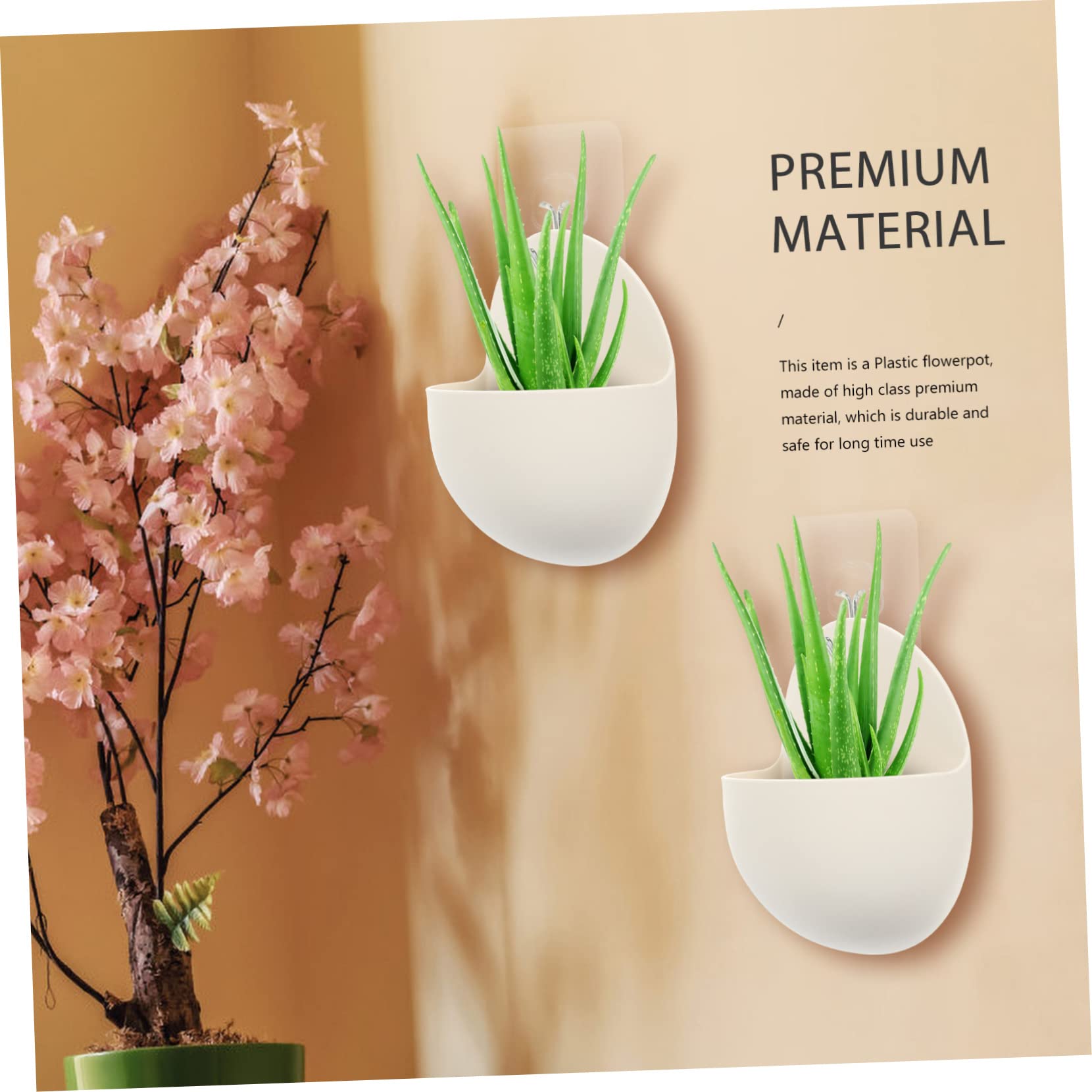 UPKOCH 4er Set Wand-Blumentöpfe – Weiß, Halbrund, Mit Aufhängeöse, Für Balkon, Terrasse & Garten