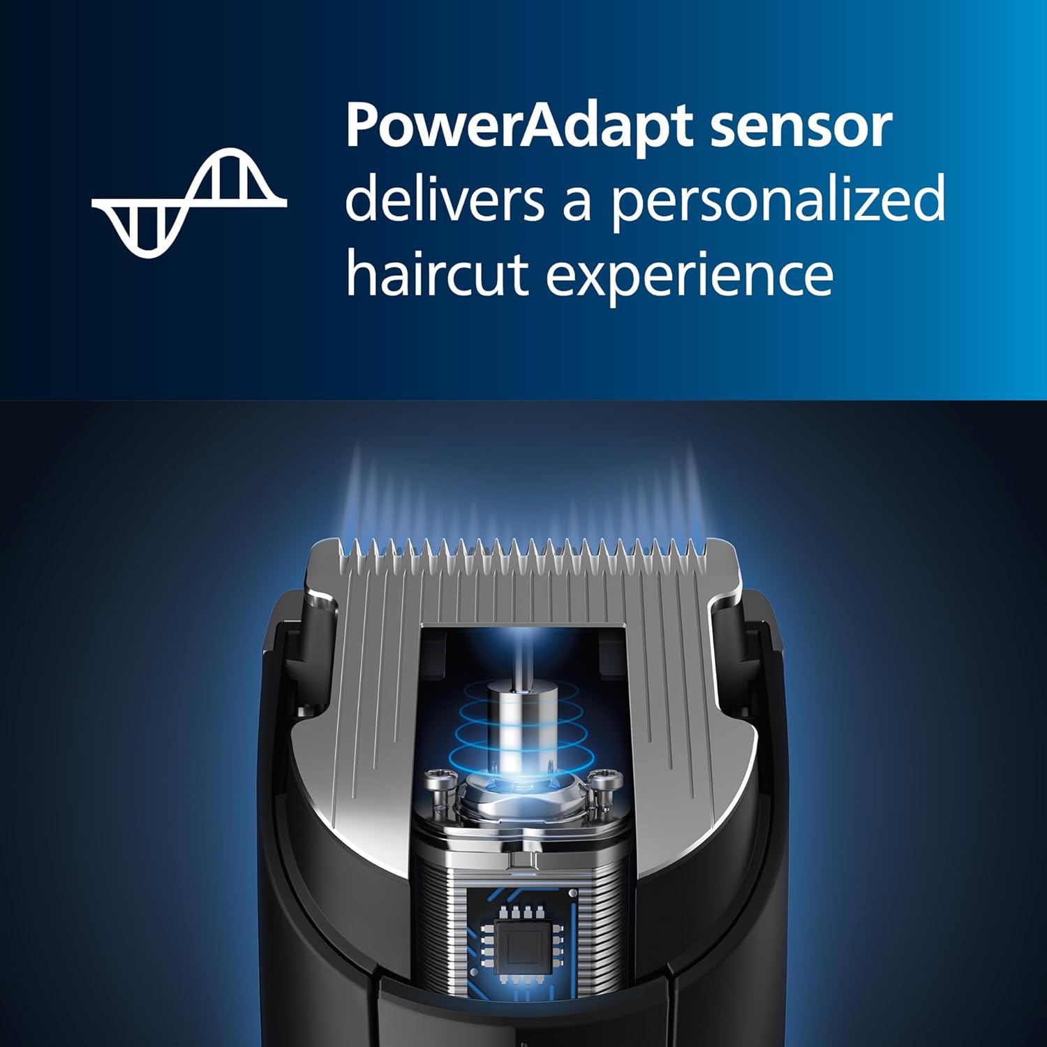 Philips Norelco Hair Clipper 7000 Series, Hair and Beard Trimmer, Precision Dial, PowerAdapt Sensor, Trim-and-Flow, DualCut, DuraPower, 28 Length Settings, 90 Min. Runtime, Model HC7650/40 - Image 3