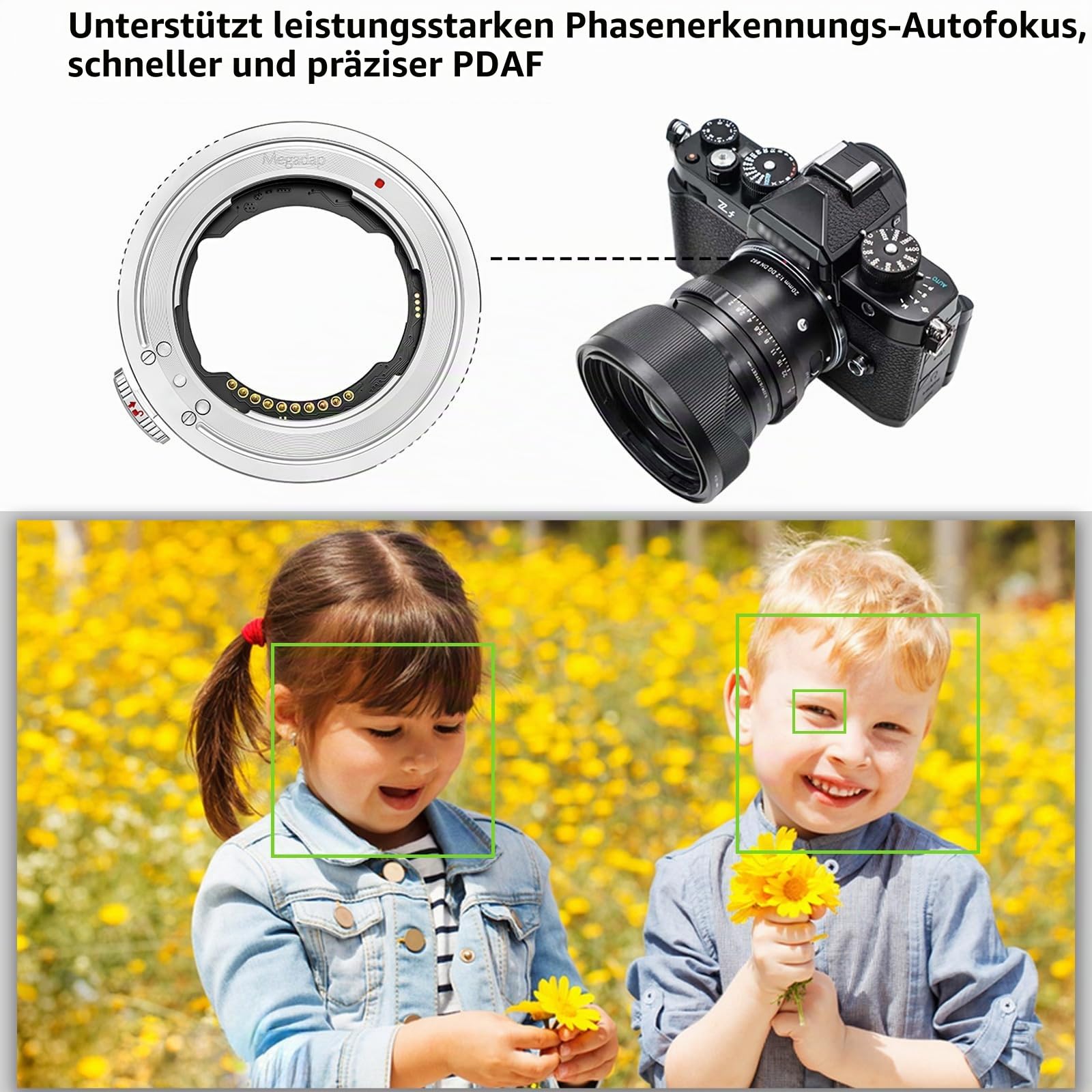 Megadap ETZ21 PRO+ Autofokus-Objektivadapter – Kompatibel mit Nikon Z Kameras ZR Zf Z6III Z5II Z9 Z8 Z7II Z7 Z6II Z6 Z5 Z50II Z50 Z30 für Sony FE, Sigma und Tamron FE Objektive