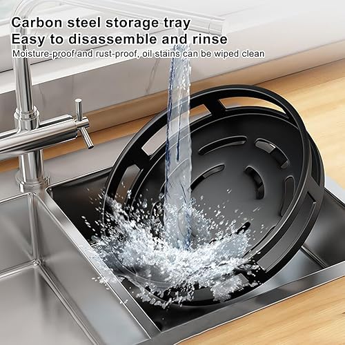 Miniatura 3 de Estante giratorio para especias, plato giratorio Lazy Susan de varios niveles, gira 360 grados, estantes ajustables, doble capa y un diseño