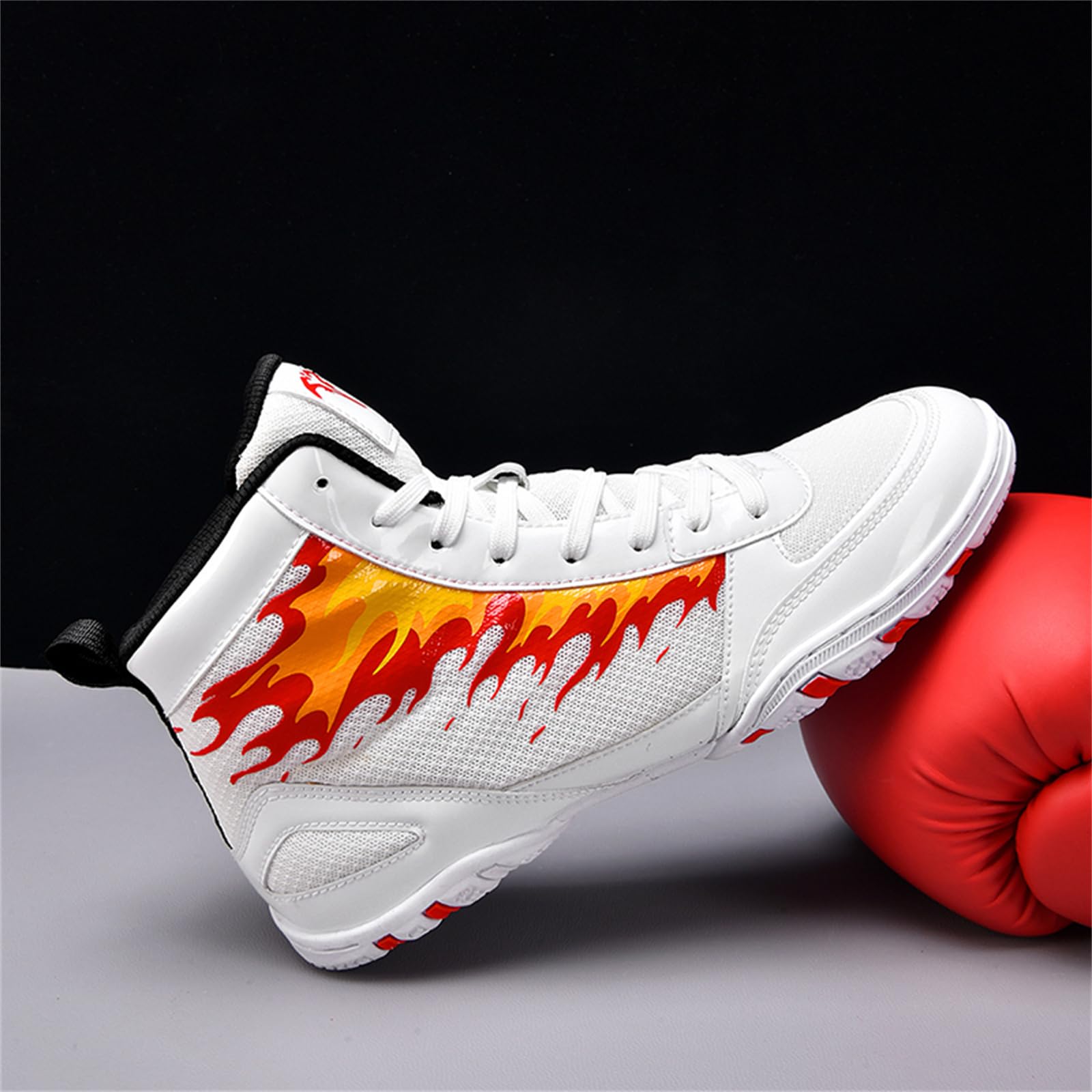 Zapatos De Boxeo Hombre De Caña Alta para Entrenamiento De Lucha Libre Y Artes Marciales Botas De Combate Ligeras Y Descalzas
