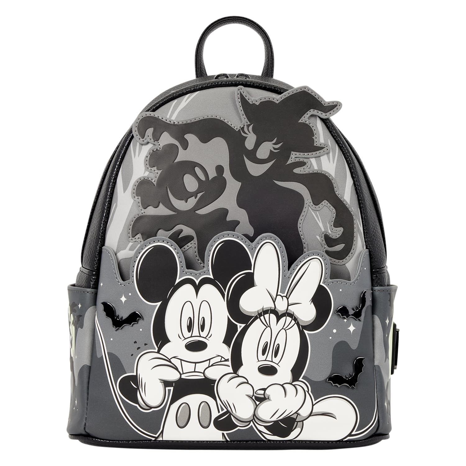 Loungefly Disney: Mickey & Minnie - Ghost - Light-Up and Glow-in-the-Dark - Mini Backpack - Collectible Bags