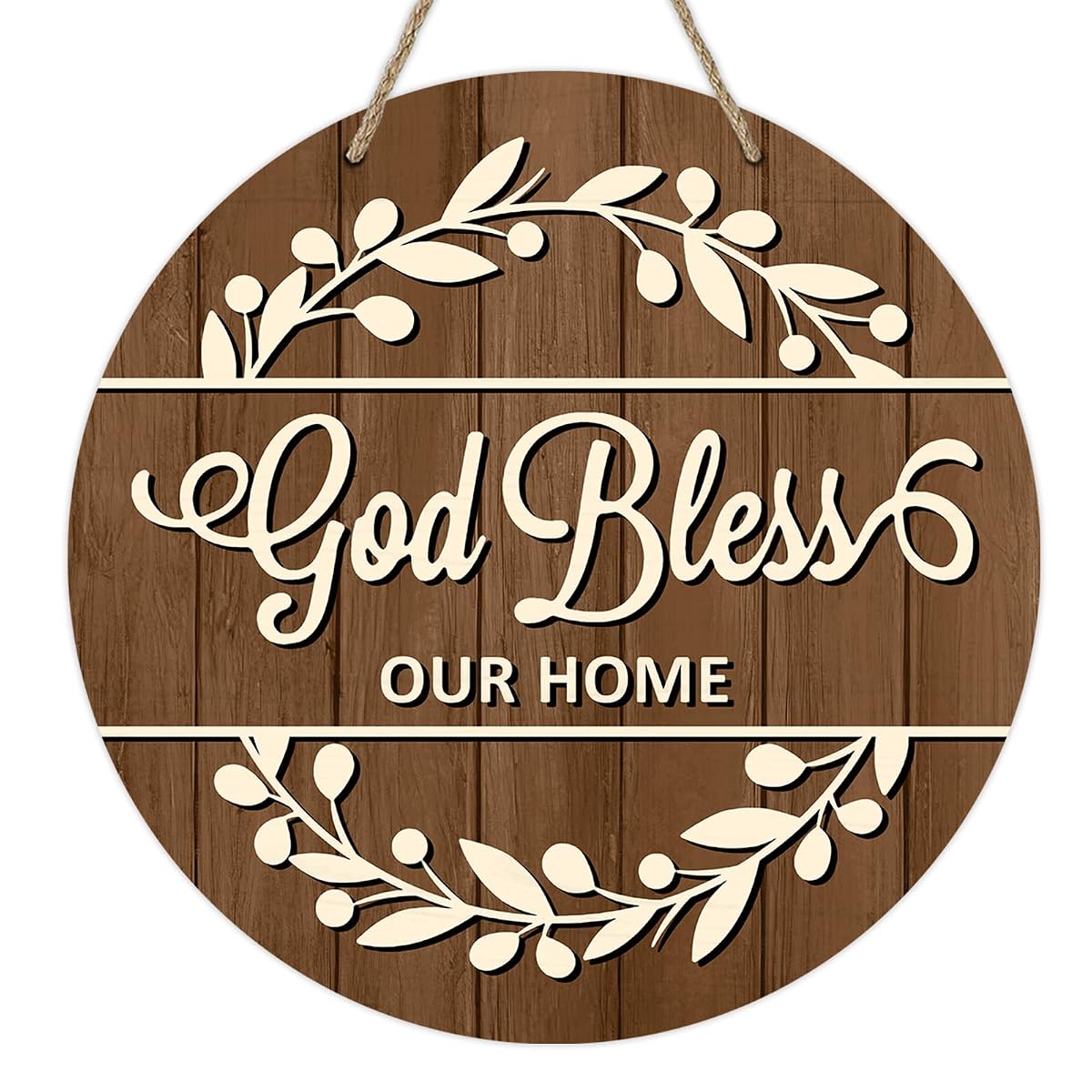 Deroro Christian God Bless Our Home Front Door Sign, Religious Faith