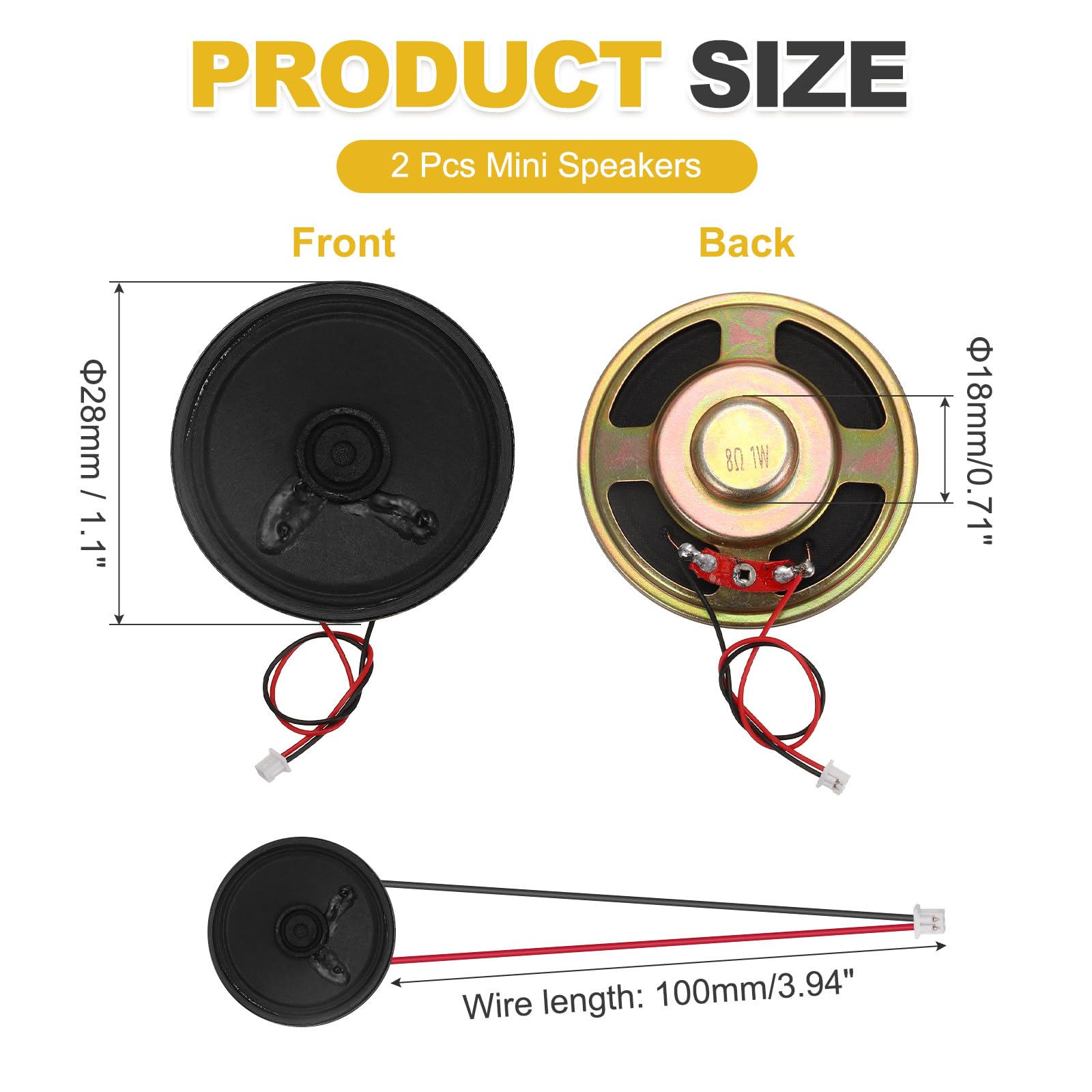 Amazon.co.jp: uxcell 小型スピーカー 直径57mm 8Ω/1W 内蔵マグネット