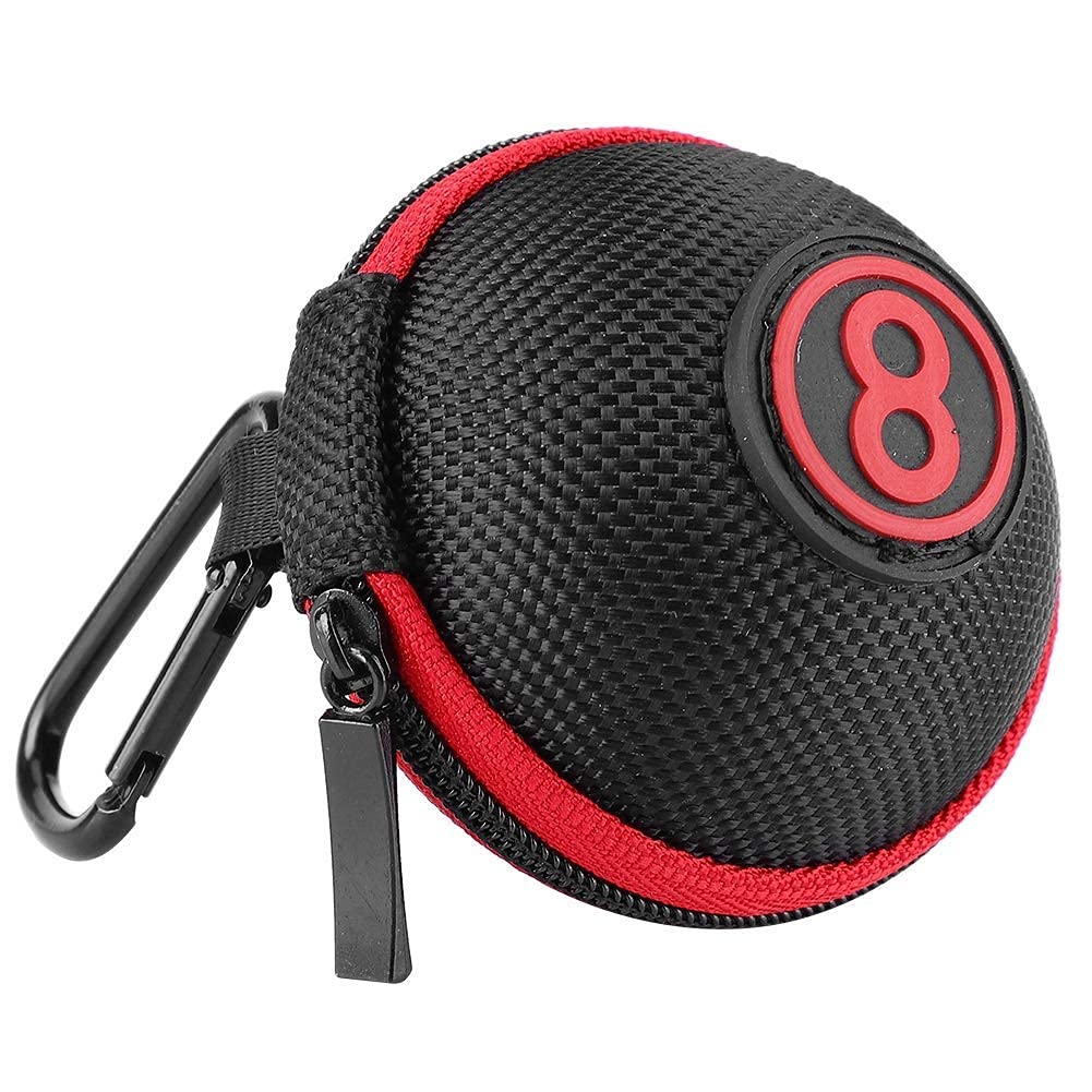 ABA Snooker Pool Practice Ball Carry Case with Zipper & Hook, Black and Red, Number 8 Design (Pack of 1)-image-31