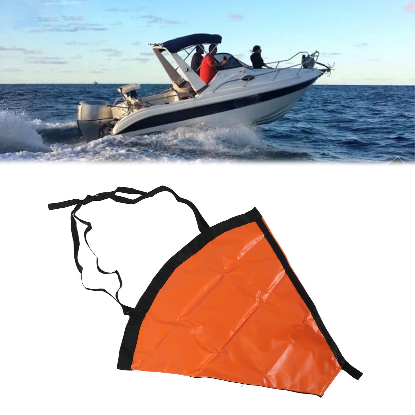 Driftsocke, Drogue Orange Marine Anchor Tragbar, Gut Sichtbar für Marineboote (32 Zoll, passend für 16-20-Fuß-Boote)