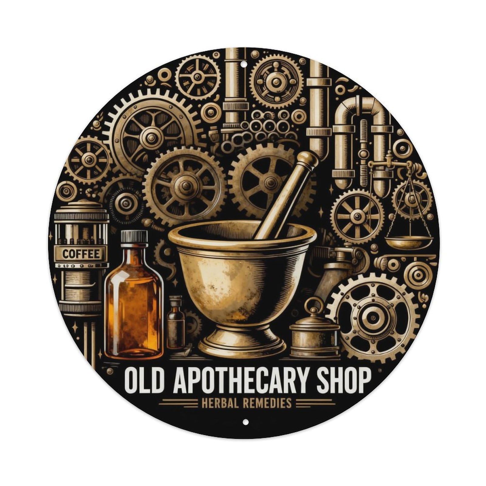 OLD APOTHECARY SHOP Metal Tin Sign Plaque