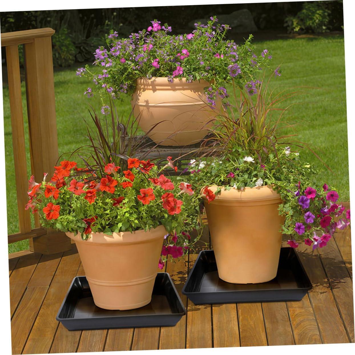 VICASKY 6pcs Flower Pot Square Trays Water Catcher Drip Trays for Plants Planter Pot Saucers for Decor