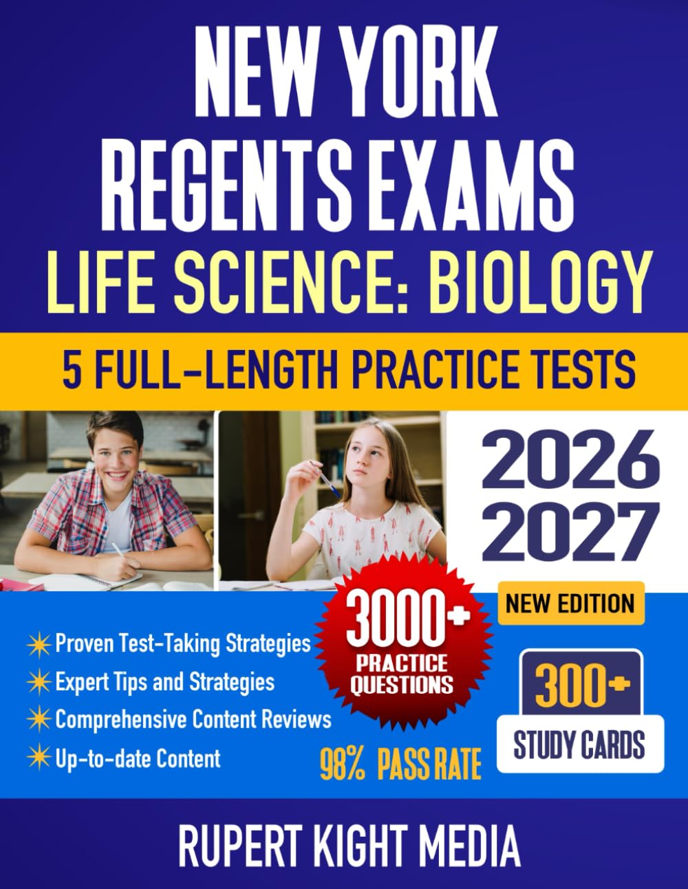 New York Regents Exams: Life Science: Biology, 2026-2027: Study Guide, Proven Strategies, 5 Full-Length Practice Tests and Detailed Answer ... York Regents Exam Prep Study Guide 2026-2027)