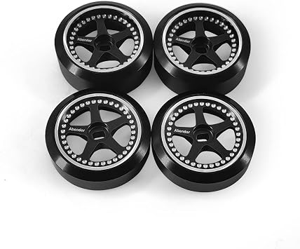 4 قطع Rc Drift Wheels و Drift Tires لـ 1/28 Wltoys K969 K989 P929 ، Alloy Rc Drift Car Wheels with Hard Rubber Tires for 1/28 Kyosho Mini-Z Mini-Q HGD1 HGV1 Black