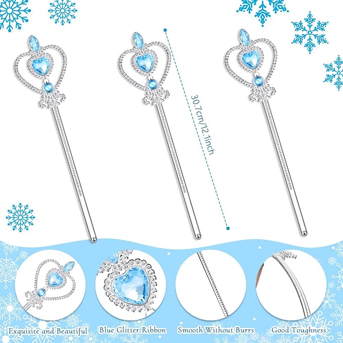 Chalyna Set 12 Pzas Corona y Vara Princesa para Niña miniatura 3