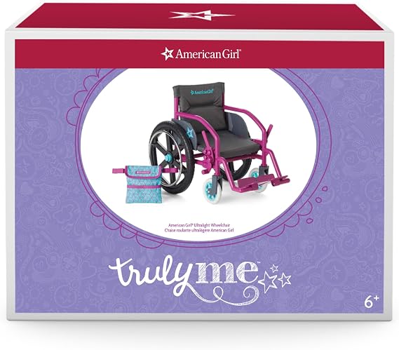 American Girl 18-inch Doll Ultralight Working Wheelchair with Padded Seat and Fabric Bag, for Ages 6+
