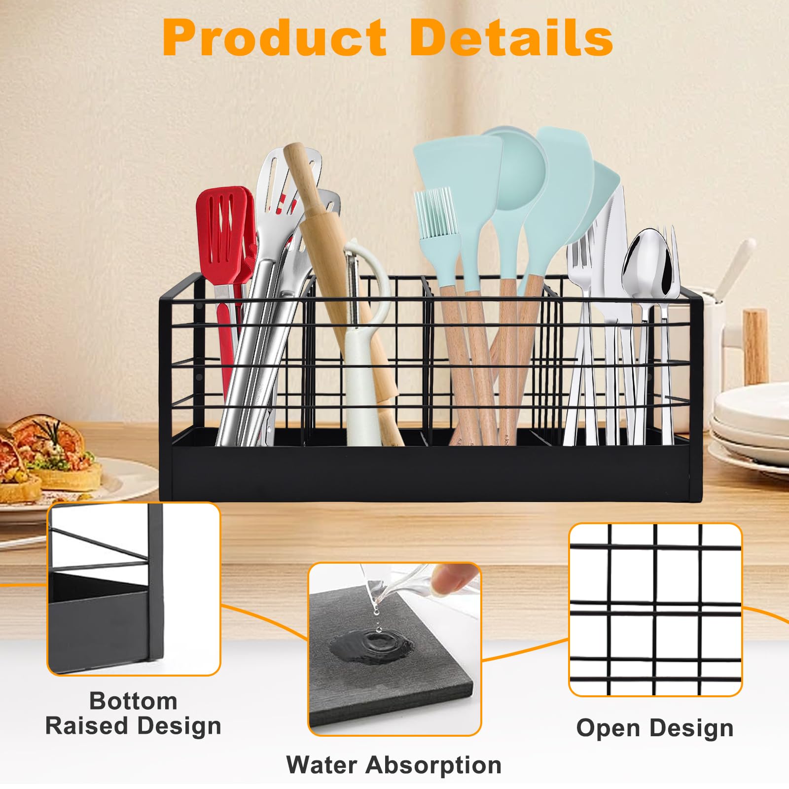 Keukenrek Roestvrij Staal Keukengerei & Keukenaccessoires Voor Aan De Muur Plank Keuken Keukenmeubels Keukenrail Ophangrail Multifunctionele Messen Vork Organizer Handdoekhouder Ruimtebesparend