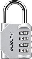Vista 42 de Puroma - Candado impermeable de combinación de 4 dígitos, para intemperie, para casillero escolar o deportivo, valla, caja de herramientas, puerta