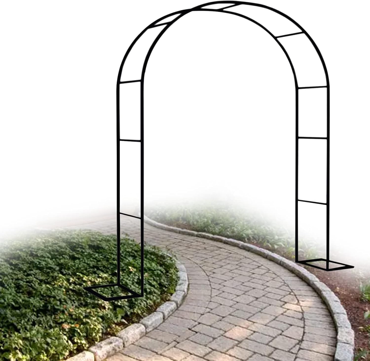 Arche de jardin et de mariage noire grand format pour habiller votre terrasse