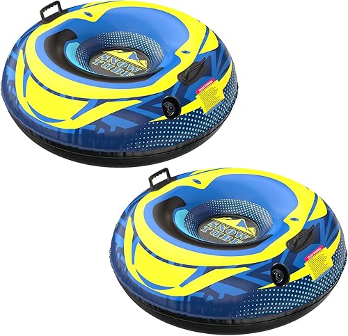 Tubo de nieve mejorado para niños y adultos tubo de nieve inflable para trineo resistente doble parte inferior gruesa con asas resistentes juguetes