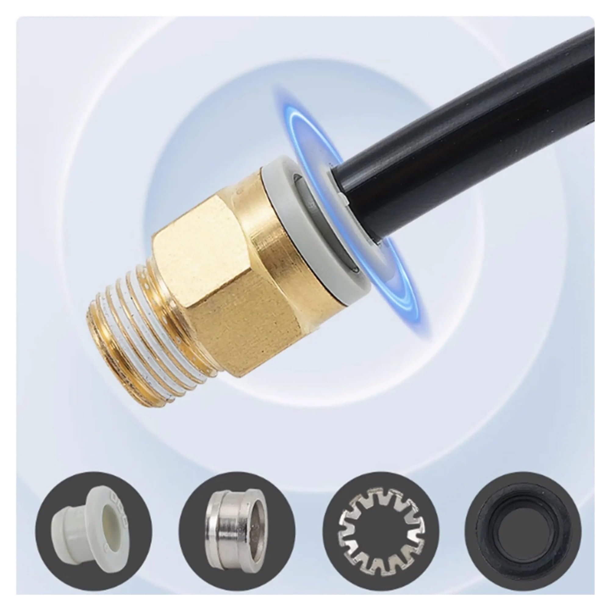 10 pezzi Raccordo connettore aria pneumatico PC 4 mm 6 mm 8 mm 10 mm 12 mm Filettatura 1/4" 1/8" 3/8" 1/2" Raccordi for tubi flessibili Connettori rapidi for tubi(PC12-03)