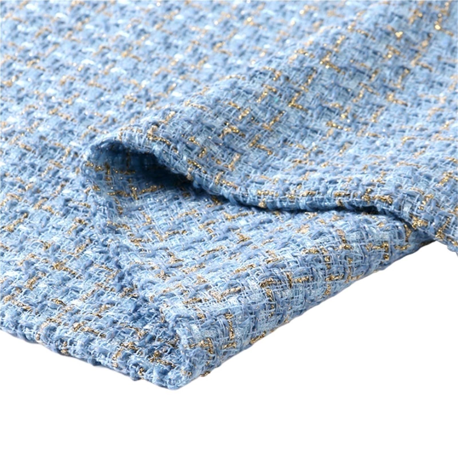 Tradycyjna tkanina tweedowa, Polyester Tweed Fabric Multicolor 150x100cm(Blue)